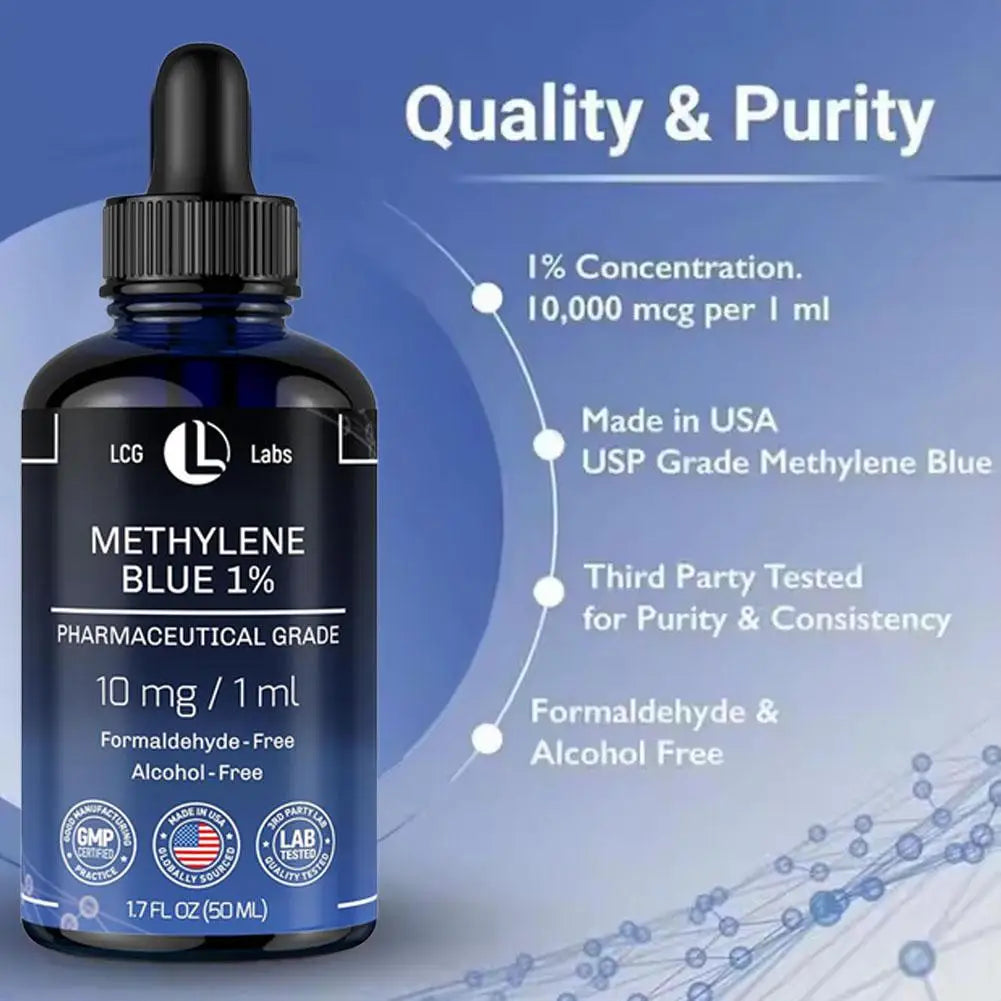 Methylene Blue Drops 1% Pharmaceutical Grade (10Mg/1Ml) - Top Quality Medication for Various Health Concerns